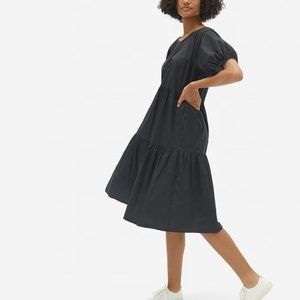 Everlane Tiered Cotton Dress in Black